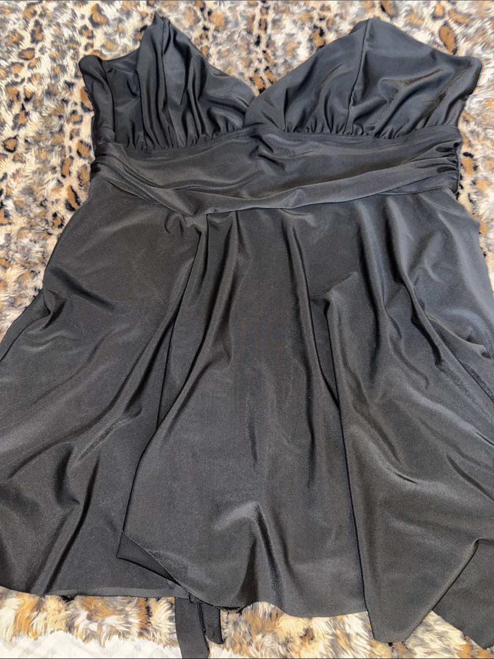 SHEIN Black One-Piece Strapless Swimdress